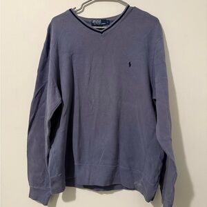 Ralph Lauren Men's Classic Blue V-Neck Sweater